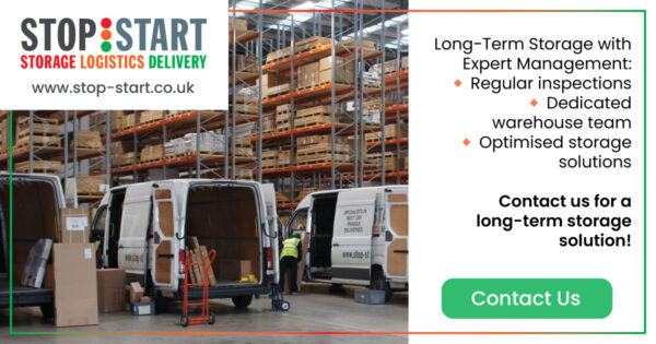 photograph on the left hand side of the inside of the stop start warehouse which offers long term storage solutions