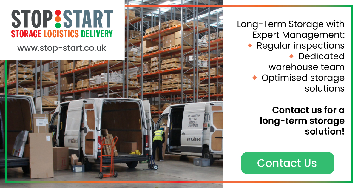 photograph on the left hand side of the inside of the stop start warehouse which offers long term storage solutions